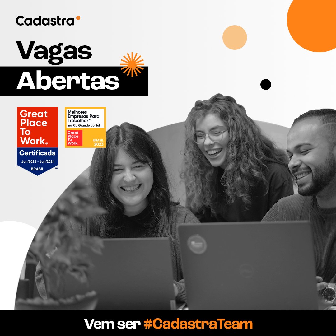Faça parte de equipes de especialistas e lidere a transformação digital em uma Next-Gen Company.
Vem ser #CadastraTeam
Confira as oportunidades disponíveis em nossa página de carreiras 👉 hubs.ly/Q02c19-C0
