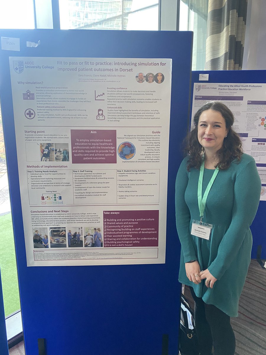 michellemholmes's tweet image. Is it even a conference if you don’t post about it? Posters up at @AdvanceHE #netconf23 showcasing our work at @AECCUniversityC in simulation and practice based education.