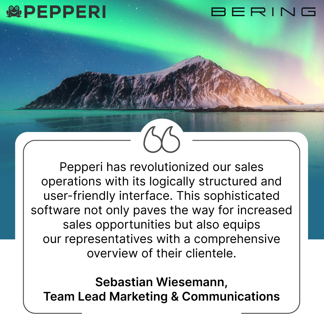 PepperiHQ's tweet photo. BERING, a manufacturer of exquisite jewelry &amp; watches, chose Pepperi to elevate their B2B sales game! 🚀 Learn how we helped streamline their sales processes &amp; drove unprecedented growth. 📈 https://t.co/PGdgdQY6BJ https://t.co/mqUaGzFFNF