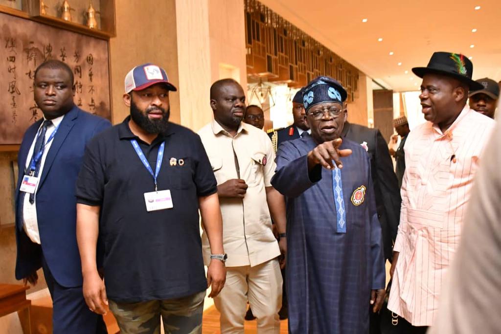 Hon Shehu ABG alongside President Bola Ahmed Tinubu <a href="/officialABAT/">Bola Ahmed Tinubu</a>, Governor of Niger state H.E Umaru Bago <a href="/HonBago/">His Excellency Mohammed Umaru Bago</a>, NSA Nuhu Ribadu and other federal government delegates in the Ongoing #COP28UAE, Dubai, United Arab Emirates.