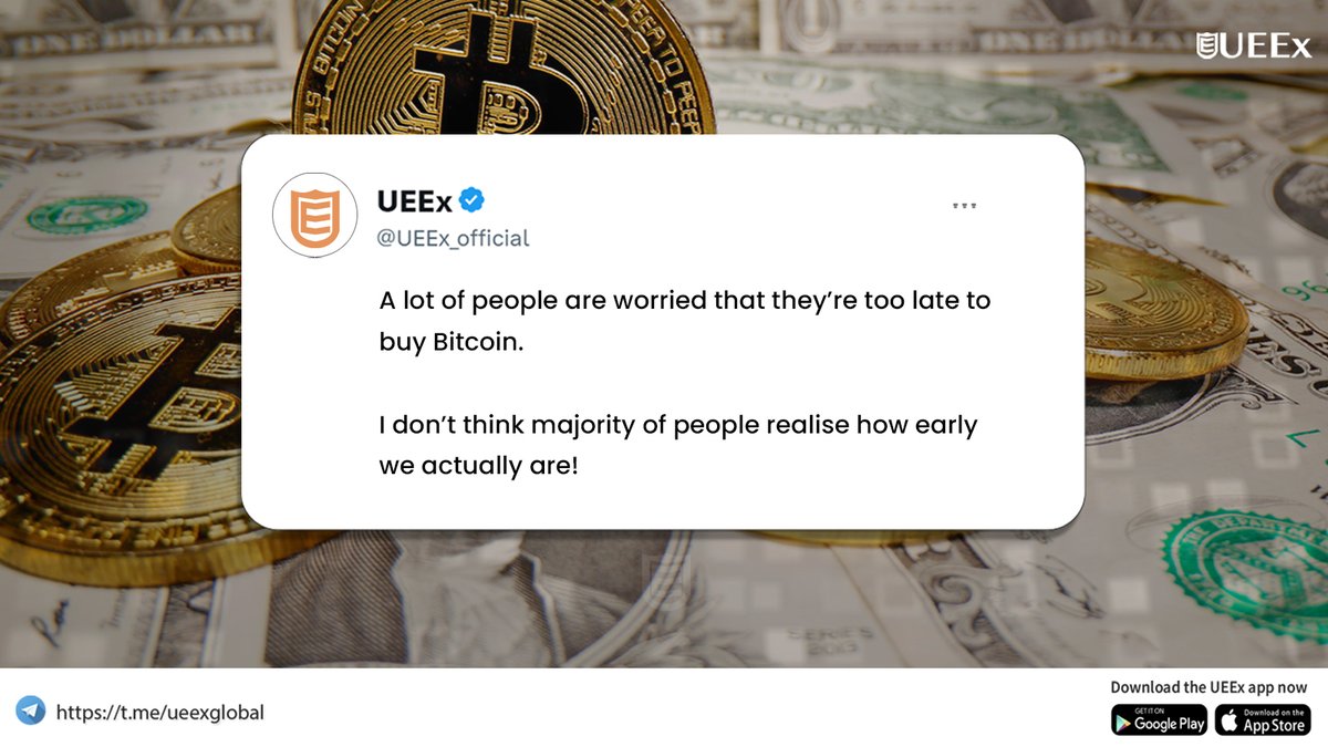 UEEx_official's tweet image. Worried you&apos;re too late for Bitcoin? Think again!

Join our telegram channel for more updates
link-  t.me/ueexglobal

#CryptoWisdom #InvestSmartly 
#TechFinance #BitcoinJourney
#CryptoInnovations #CryptoCommunity
#FinancialWisdom #SmartInvesting 
#LearnToTrade