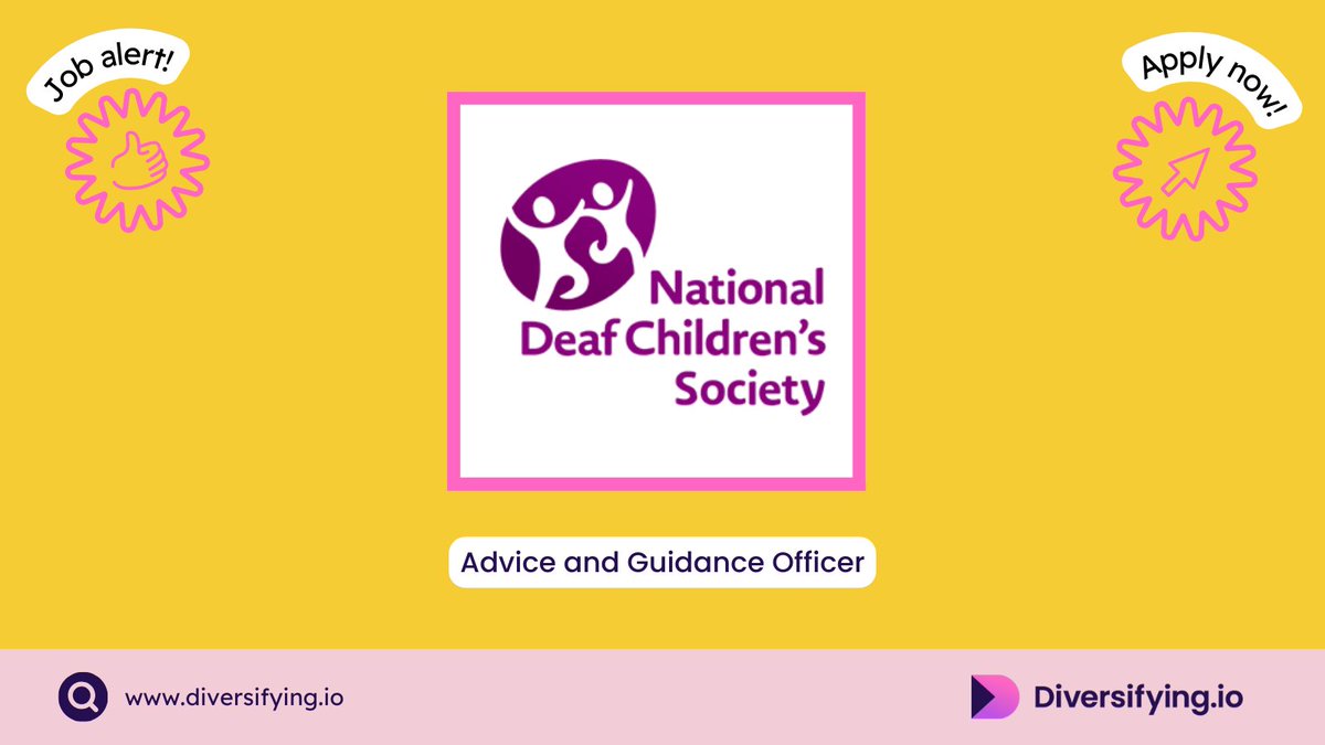 📣 Advice and Guidance Officer - @NDCS_UK 💰£28,344-£33,563 📍London (Remote) ⏳3rd January Would you like to make a big difference in the lives of deaf children, young people and their families in London? Apply now via: ow.ly/3T0B50QfpeY