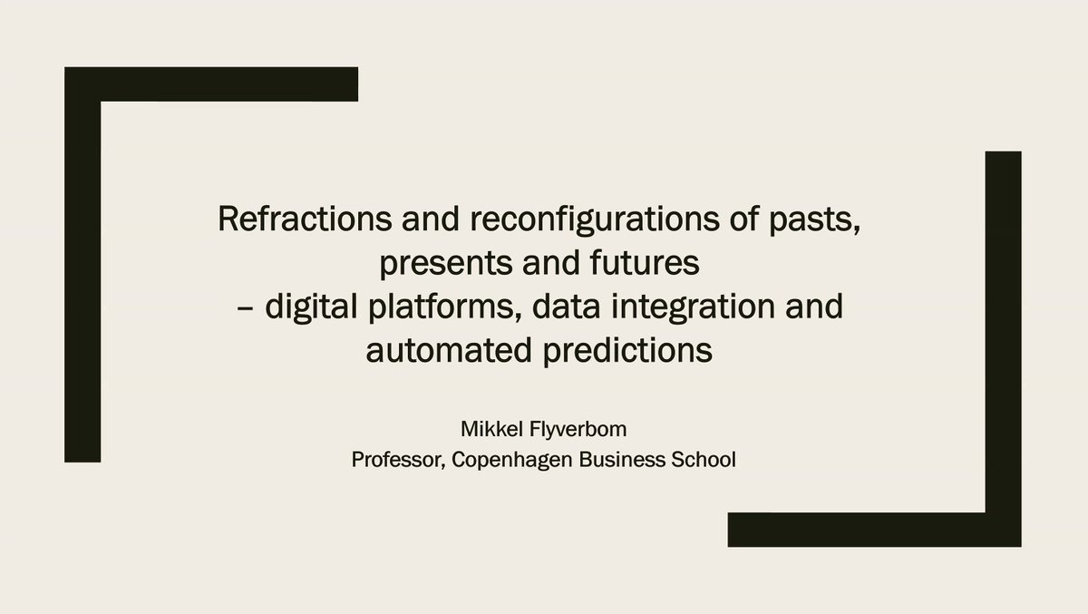 Digital Economy @JWI_Berlin (@jwi_digi_econ) on Twitter photo 📺Take part in our ONGOING #PLAMADISO talk and listen to <a href="/flyverbom/">Mikkel Flyverbom</a> (<a href="/CBScph/">Copenhagen Business School</a>): "Refractions and Reconfigurations of Pasts, Presents and Futures"
🙏Send us a dm to JOIN NOW🙏 📺Take part in our ONGOING #PLAMADISO talk and listen to <a href="/flyverbom/">Mikkel Flyverbom</a> (<a href="/CBScph/">Copenhagen Business School</a>): "Refractions and Reconfigurations of Pasts, Presents and Futures"
🙏Send us a dm to JOIN NOW🙏