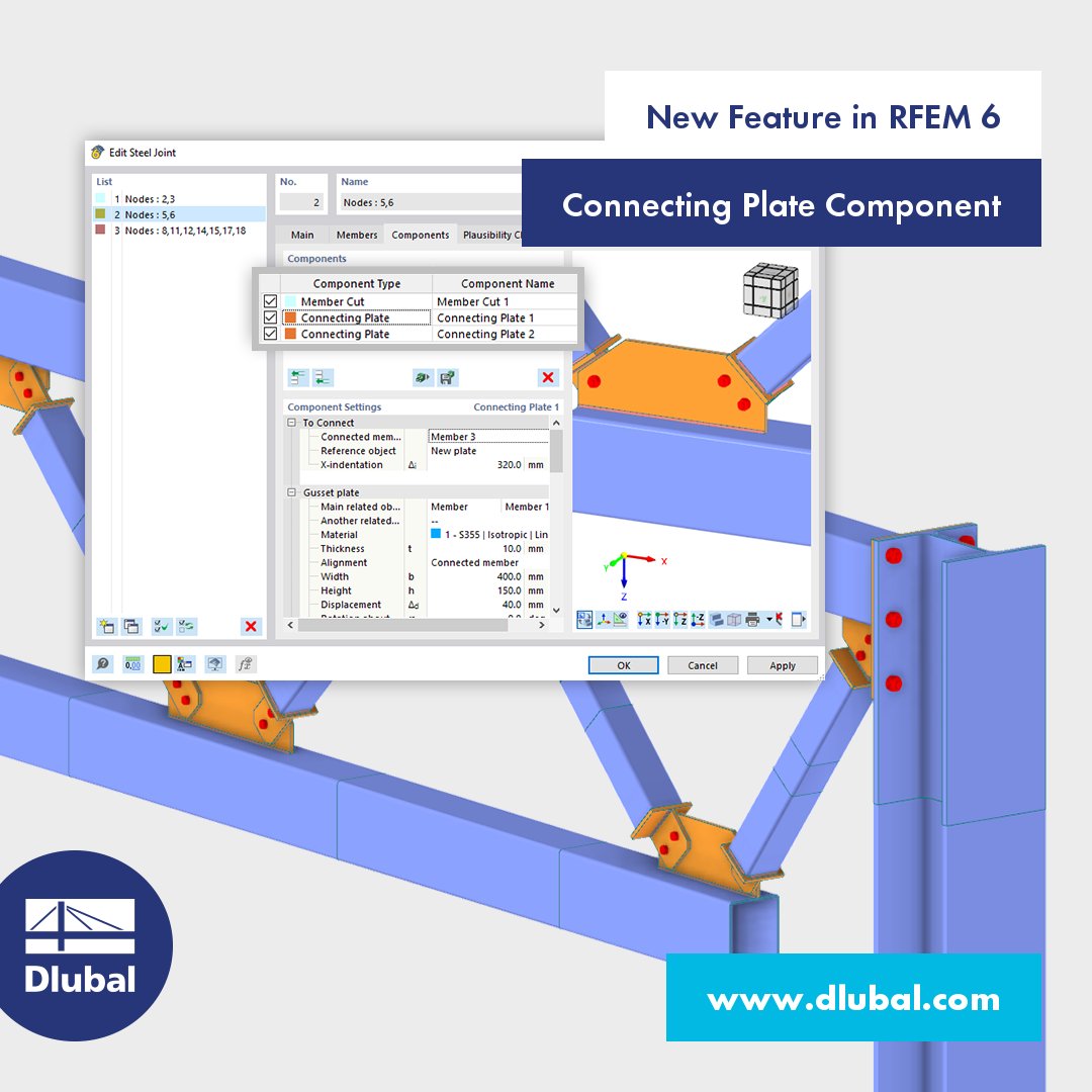 dlubal_en's tweet photo. π New Feature in RFEM 6 | Connecting Plate Component
π https://t.co/aj45gmc3wz
#Feature #RFEM6 #ConnectingPlate #AddOn #NewCustomerVersion #Upgrade #StructuralEngineer #StructuralAnalysisSoftware #BIM https://t.co/EdcLqO6KtD