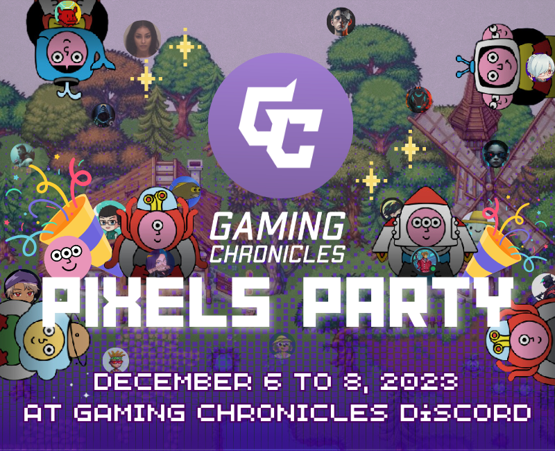 To celebrate the partnership between Mocaverse &amp; Pixels, we're hosting a 3-day long event!

• Explore the world of Pixels with us
• Complete quests
• Win $BERRY, in-game items and +100 Moca IDs

Join us: discord.gg/ggchronicles