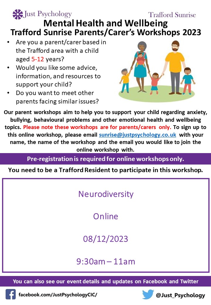 This workshop is aiming to understand ASD/ADHD conditions, offering parents advice and guidance to assist them in supporting their children. As this is online, you will need to sign up for the workshop. Follow the instructions on the poster.