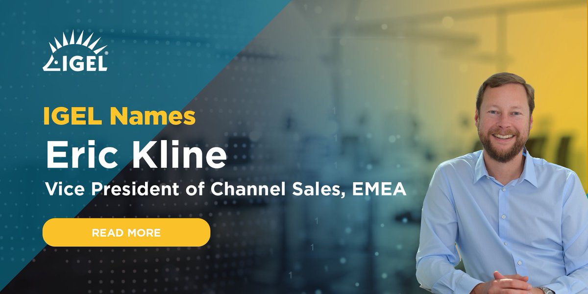 IGEL welcomes Eric Kline as the Vice President of Channel Sales, EMEA to the leadership team to support the global growth strategy for the future. #IGEL #leadership buff.ly/3Gv0M2L