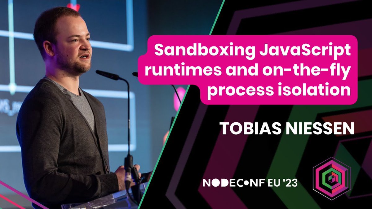 📹 Watch back #NodeConfEU | Nov 2023 @tniessen_ | Sandboxing JavaScript runtimes and on-the-fly process isolation 📺 >> nf.ie/486Gecr #Nodejs #JavaScript #OpenSource