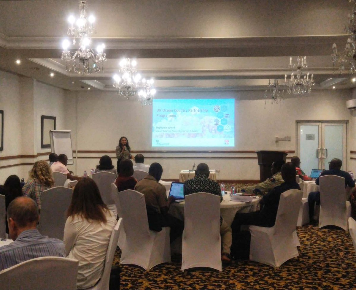 JNCC_UK's tweet photo. Under the @DefraGovUK funded 🌊Ocean Country Partnership Programme, JNCC and @The_MMO are delighted to be participating in the Marine Protected Areas Policy Planning Workshop hosted by the USAID funded GFRA programme in Ghana 🇬🇭 

#OCPP #MPAs #OneOcean #BluePlanetFund https://t.co/gQaGk4Ruvi