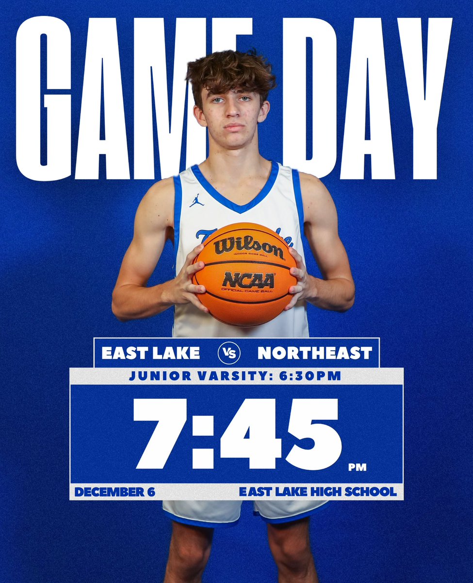Back at it again against a talented opponent!

Rise &amp; Shine, it’s GAMEDAY‼️

🆚 Northeast
📍 East Lake HS
⌚️ JV - 6:30pm Varsity - 7:45pm
🎟️ GoFan.co
📺 NFHSNetwork

#ProtectTheLake #ELBballFamily