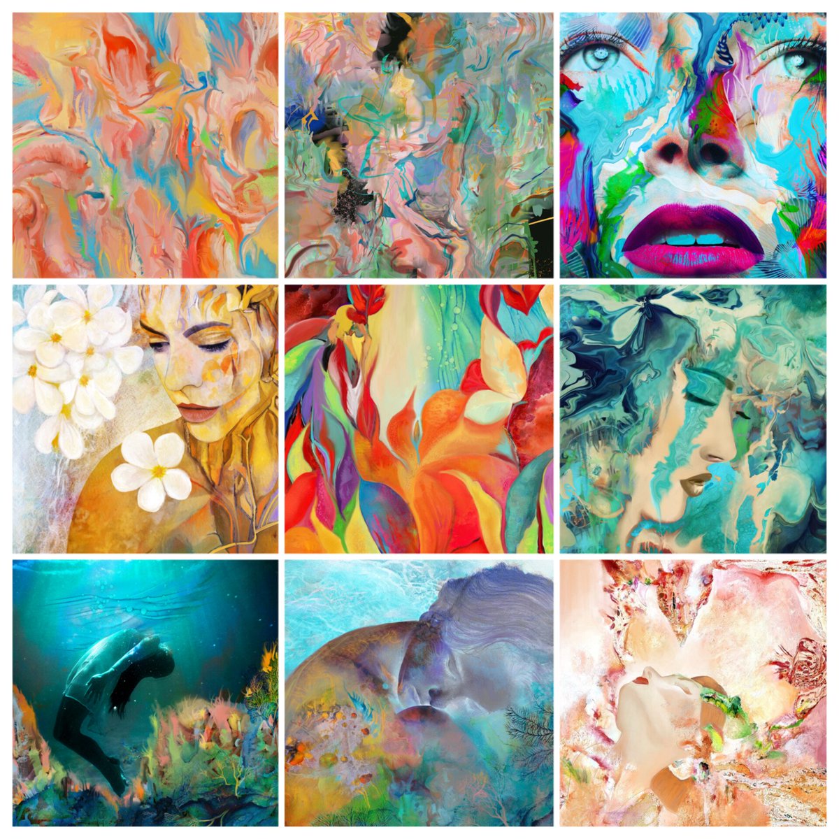 Gm!!!

What do all these works have in common?

My abstract art
1) I look for a harmonious color palette
2) I work on the composition of the work
3) I let the images that struggle to come out express themselves
4) I connect emotionally with each work, that's why they are unique