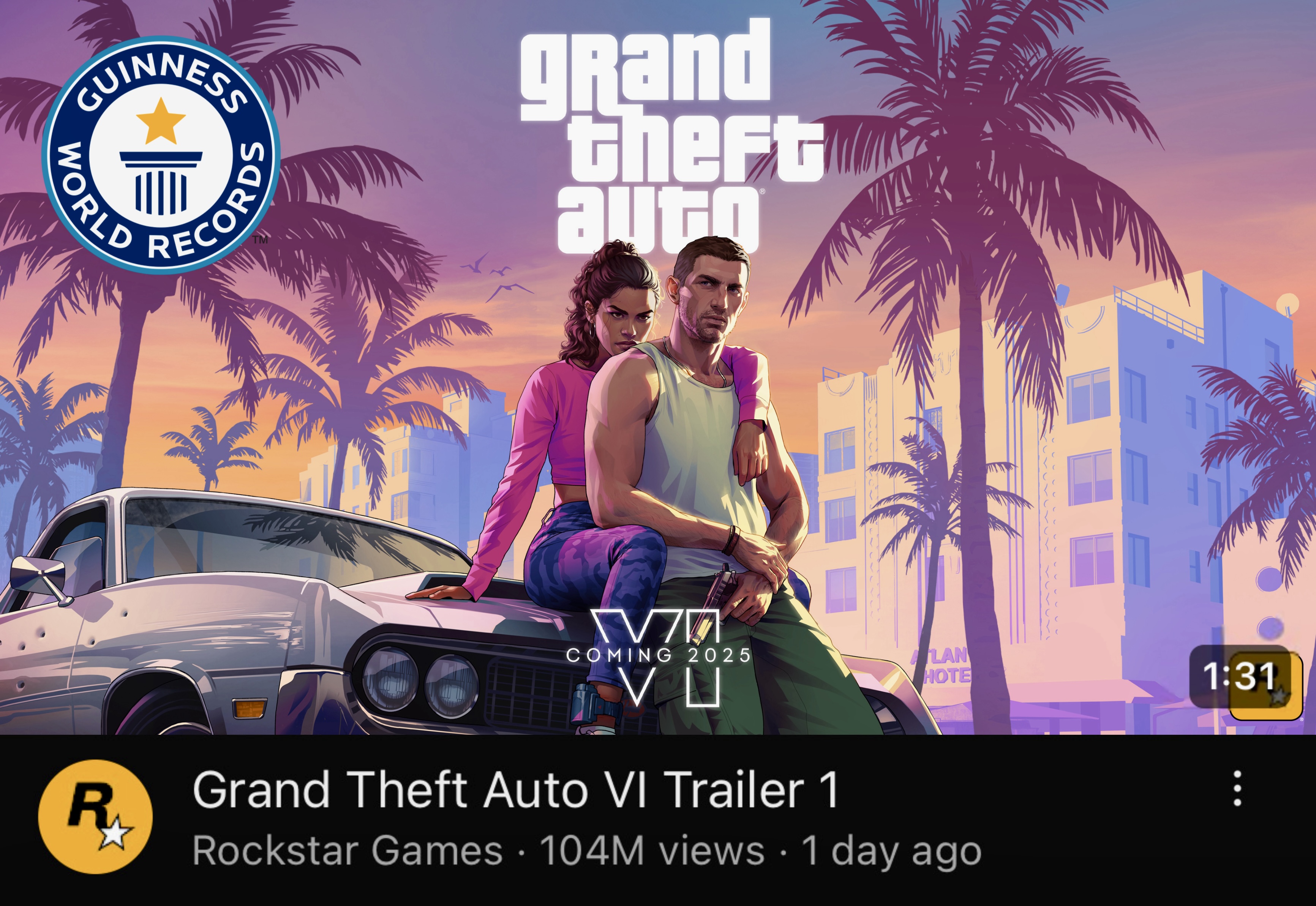 GTA 6 Trailer Countdown ⏳ on X: GTA 6 is already breaking records. -  Trending #1 in 14 countries and worldwide. - The announcement is now the  most liked gaming tweet of