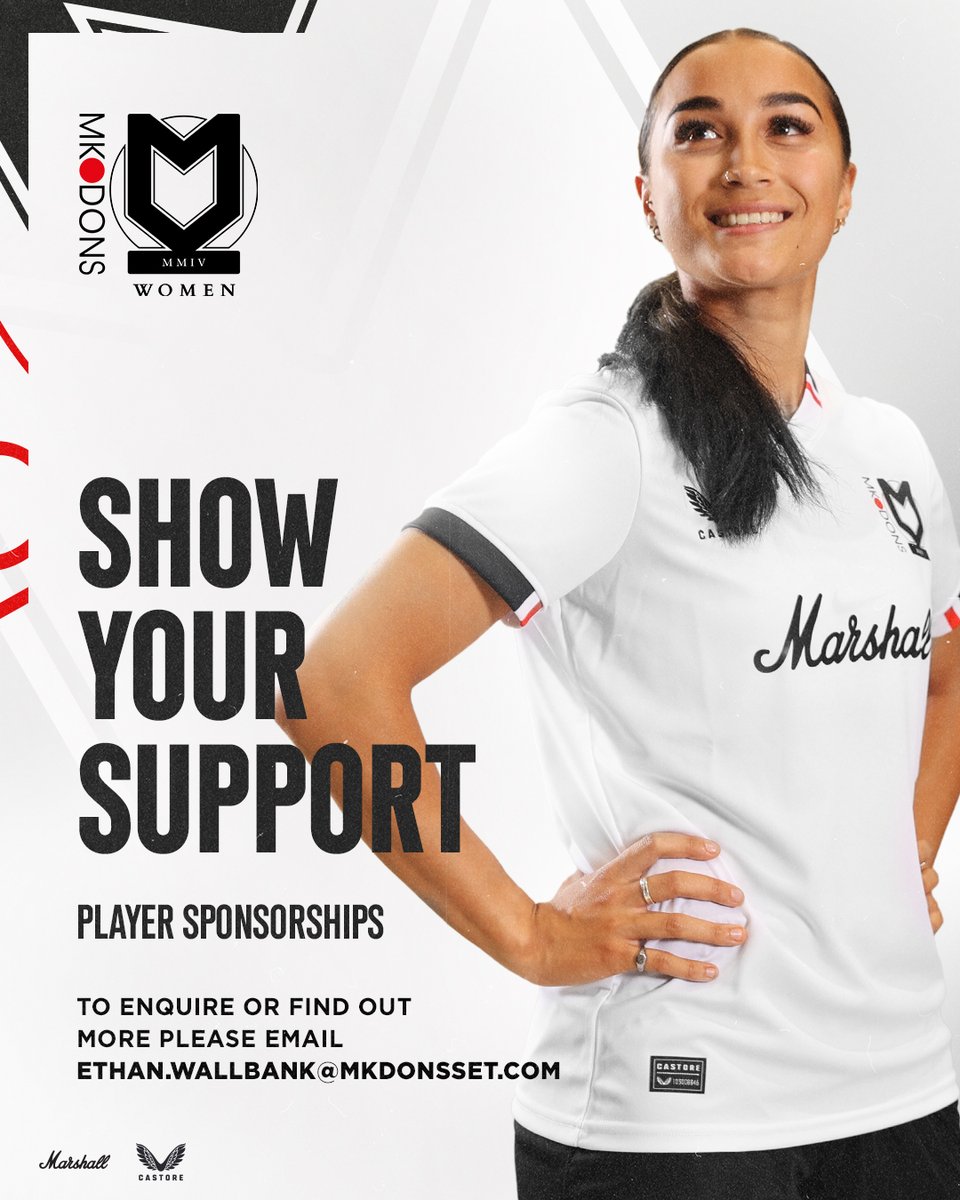 The PLAYER SPONSORSHIP packages are still available for the remainder of the season - there's no better time to sponsor one of the players, ahead of one of the biggest games in the clubs history❗️

Please contact - ethan.wallbank@mkdonsset.com for more information on the packages