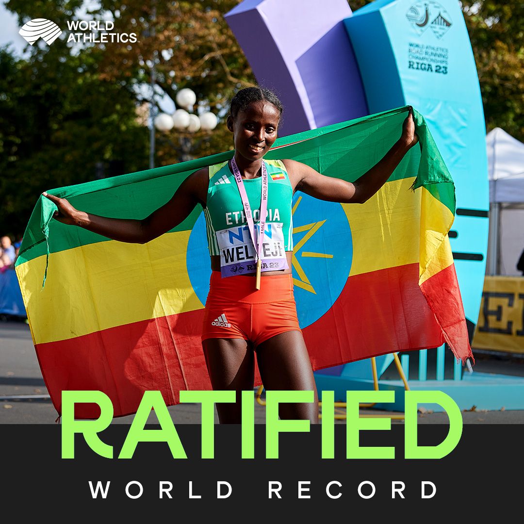 WorldAthletics's tweet photo. World records set in the road mile by 🇪🇹's Diribe Welteji and 🇺🇸's Hobbs Kessler at the inaugural #WorldRunningChamps have now been ratified.

Press release ⬇️