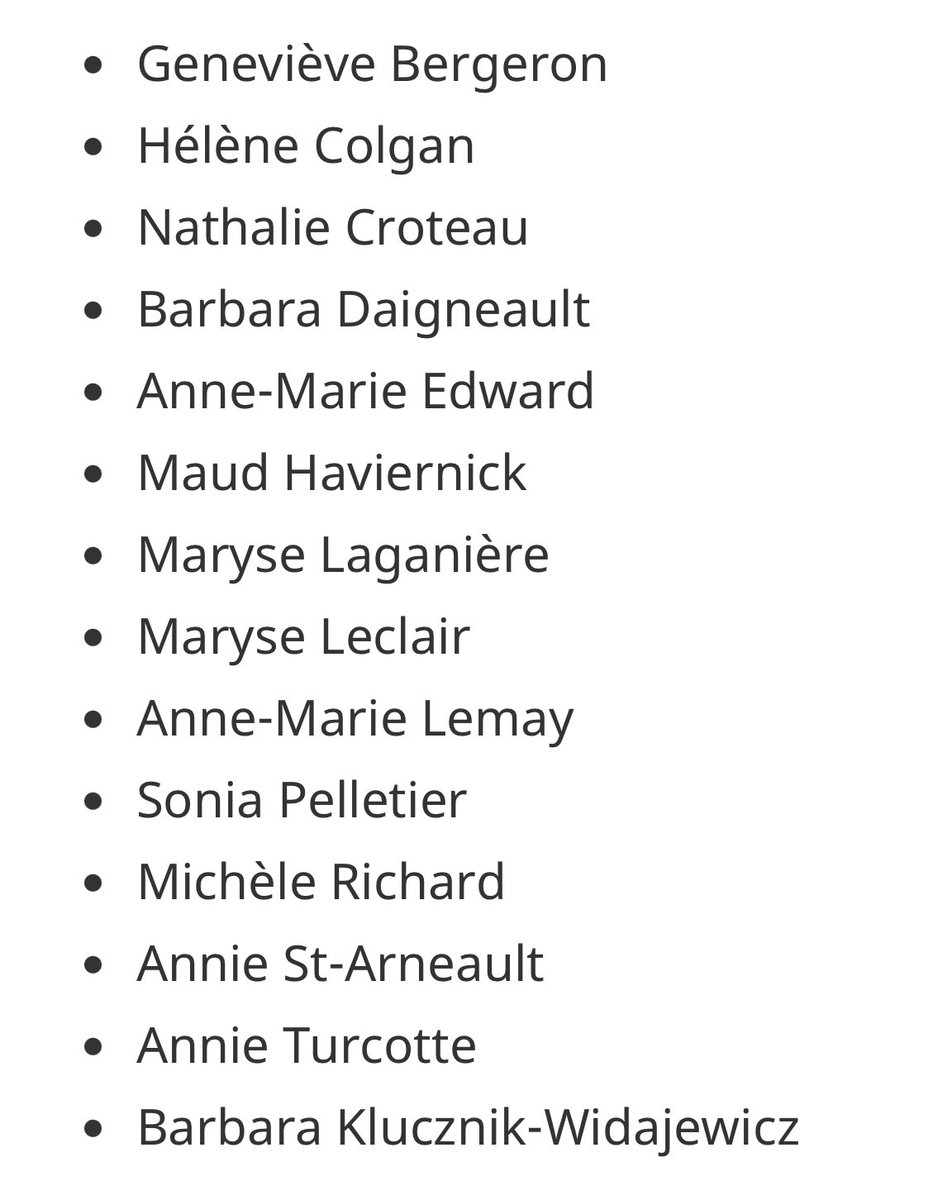 Amusingly Annoyable (@comicaltype) on Twitter photo They weren’t asked their “pronouns”.
They weren’t asked how they “identified”.
They were slaughtered for being female.
Never forget. Always remember.
#16DaysOfActivism2023
#SexNotGender
#MontrealMassacre They weren’t asked their “pronouns”.
They weren’t asked how they “identified”.
They were slaughtered for being female.
Never forget. Always remember.
#16DaysOfActivism2023
#SexNotGender
#MontrealMassacre