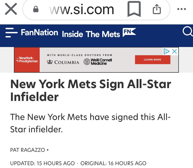 This is the clickbait that Sports Illustrated used to report that the Mets signed Jose Iglasias to a minor league contract