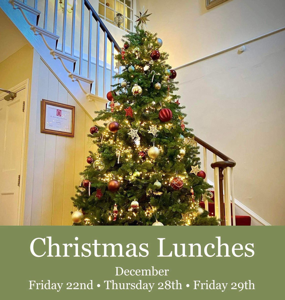 Sorry we’ve been quiet on X but here’s some dates you might want to consider for lunch this December. #Christmas2023 #morstonHall