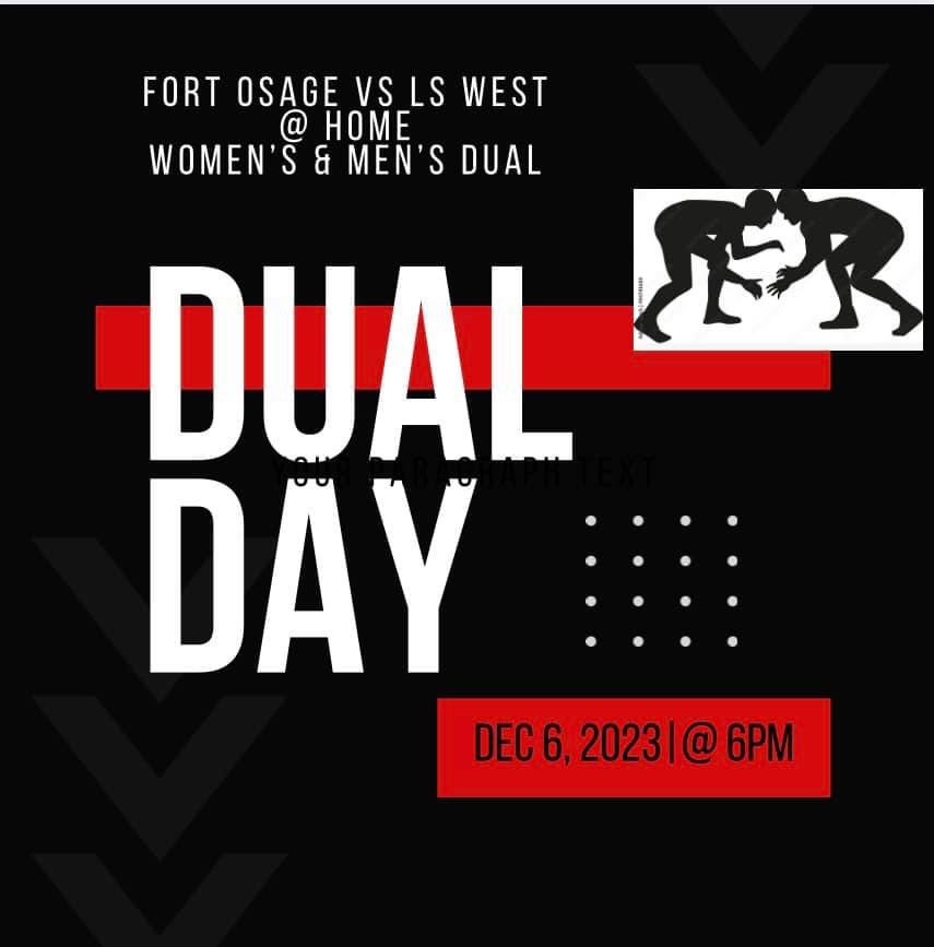 It’s Dual day!!! Let’s get the rest of this week started with another team win tonight. 
Tonight- dual vs Lee’s Summit West. Thursday- Battle of the Braids @ home. &amp; to round out the week, Friday &amp; Saturday @ Belton Lady Pirates Invitational. <a href="/FOLadyIndians/">Fort Osage Lady Indians Wrestling</a>
