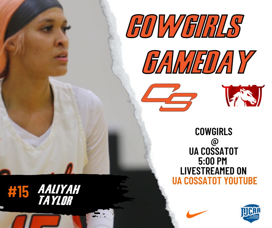 COWGIRL GAME DAY: Cowgirls travel to DeQueen, Arkansas to take on UA Cossatot at 5pm! Game is live streamed on YouTube: youtube.com/watch?v=9cFs2j… #cowgirlnation🏀 #orangepower🍊