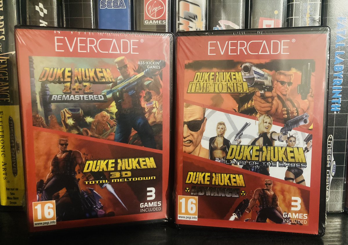 Duke Nukem Collections 1 & 2 on Evercade arrived from Funstock! I’ll be doing an unboxing and review video! #evercade #dukenukem #retro