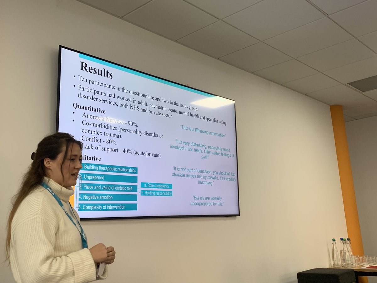 Fantastic presentation from <a href="/JessicaPearse_/">Jessica</a> sharing her research exploring dietitians experiences of feeding under restraint intervention