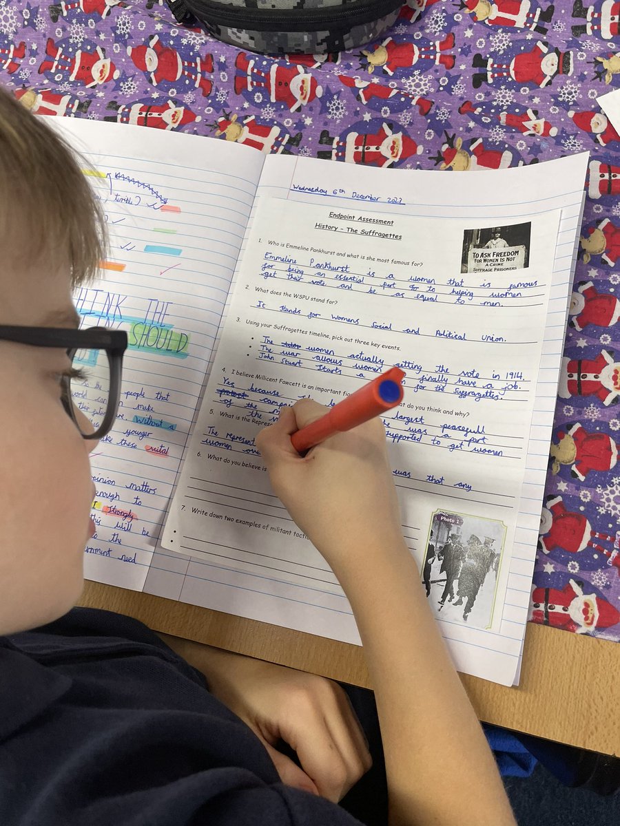 BlackoPrimary's tweet image. This afternoon, we are closing our Suffragettes unit in History with a mini end-of-unit assessment. #Class4 @ThePennineTrust