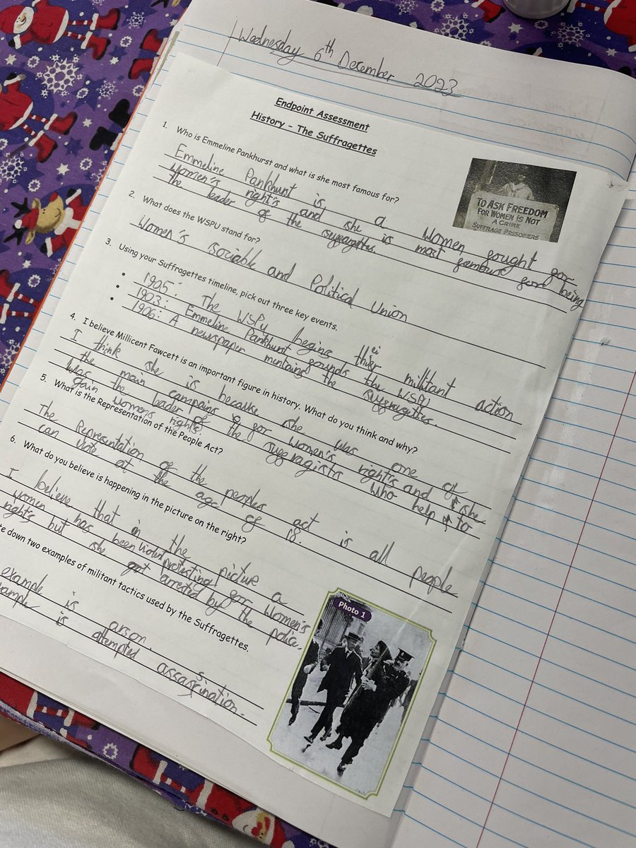 BlackoPrimary's tweet image. This afternoon, we are closing our Suffragettes unit in History with a mini end-of-unit assessment. #Class4 @ThePennineTrust