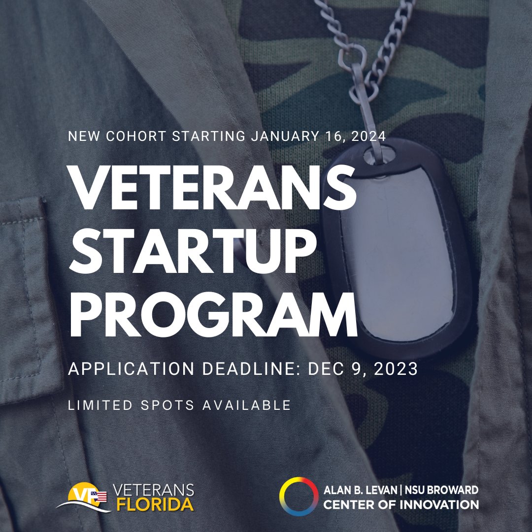 🚀 Veteran Entrepreneurs, last call for our Startup Program! Apply by Dec 9 for a 10-week journey of innovation at the Levan Center. Turn your tech ideas into reality! Apply now: bit.ly/veteranstartup1 #VeteransInTech #LevanCenter 🌟🇺🇸