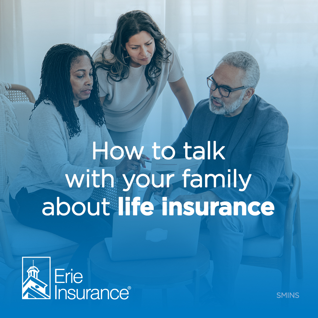 There are aspects to insurance coverage that everyone in the family should know,. This could be: - Where life insurance documents are stored. - What's the claim process? - Contact info for you local ERIE agent. For more conversation starters, read here: bit.ly/3R8SuSV