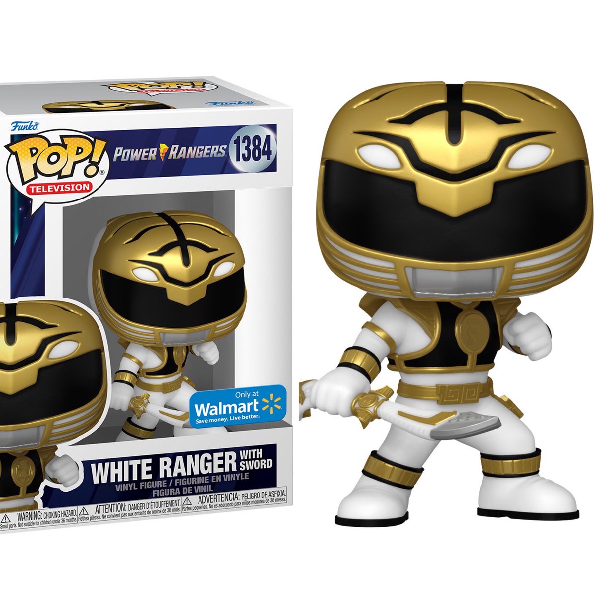 First look at the new Walmart exclusive White Ranger w/ Sword Funko POP! #WhiteRanger #MMPR #FPN #FunkoPOPNews #Funko #POP #POPVinyl #FunkoPOP #FunkoSoda