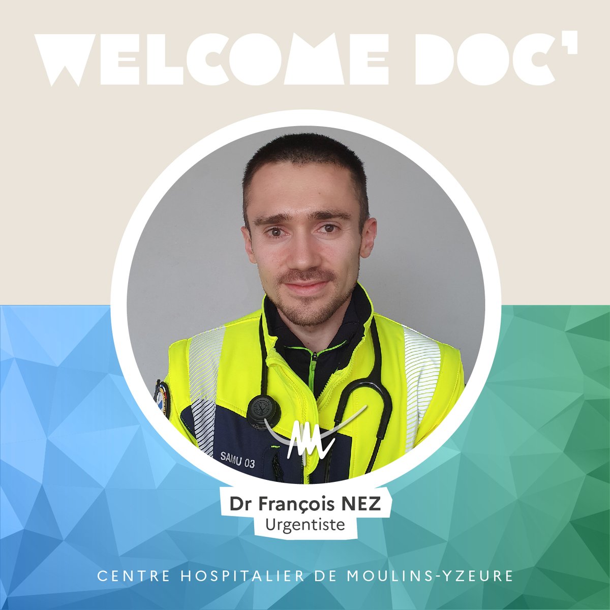 #WelcomeDoc Le Centre Hospitalier de Moulins-Yzeure est heureux de vous informer de la prise de fonctions du Dr François NEZ, médecin urgentiste. Il exercera au sein de notre service d'#Urgences et réalisera des missions #SMUR 🤝 #Bienvenue au sein de nos équipes.