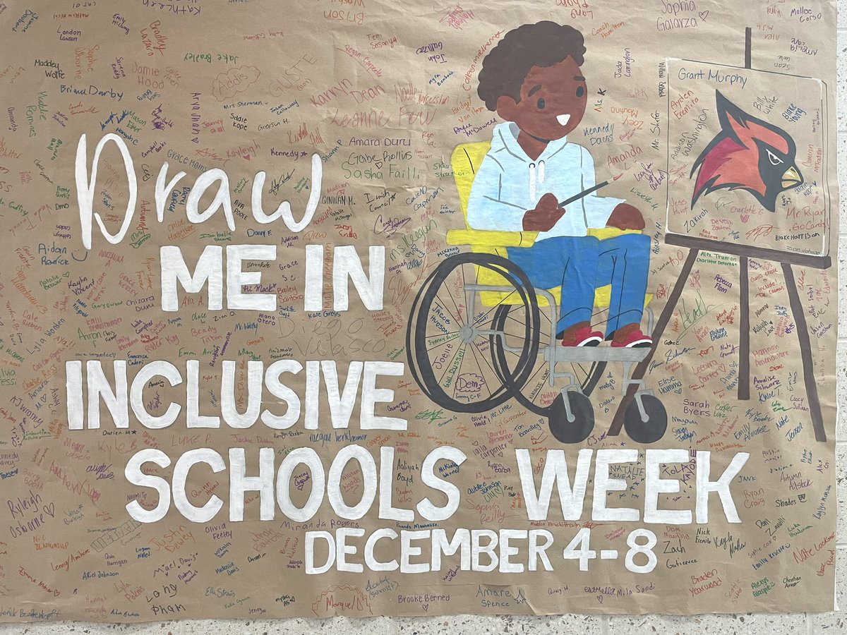 Loved seeing this at <a href="/CroftonHigh/">Crofton High School AACPS</a> this morning to help celebrate Inclusive Schools Week! Thanks to our Cardinals for committing to create more inclusivity and to help all #BelongGrowSucceed! #AACPSAwesome #AACPSFamily