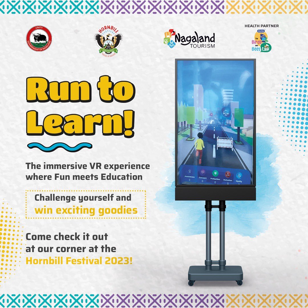 birdsnbeestalk's tweet image. Get ready for an immersive experience at @birdsnbeestalk corner! 

Our interactive VR game brings the buzz with fun and facts. 

Unleash your skills and snag cool goodies! 

#LitLearning #VRExperience #HornbillFestival2023 #DurexTheBirdsAndBeesTalk #GrowingUp #NagalandTourism