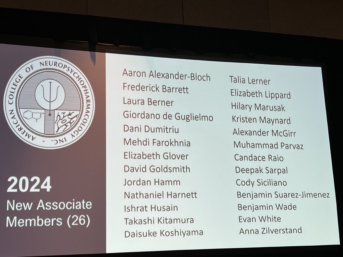 Congrats to our new Associate Members at ⁦@ACNPorg⁩ #ACNP2023!!! 🎉 Welcome!!