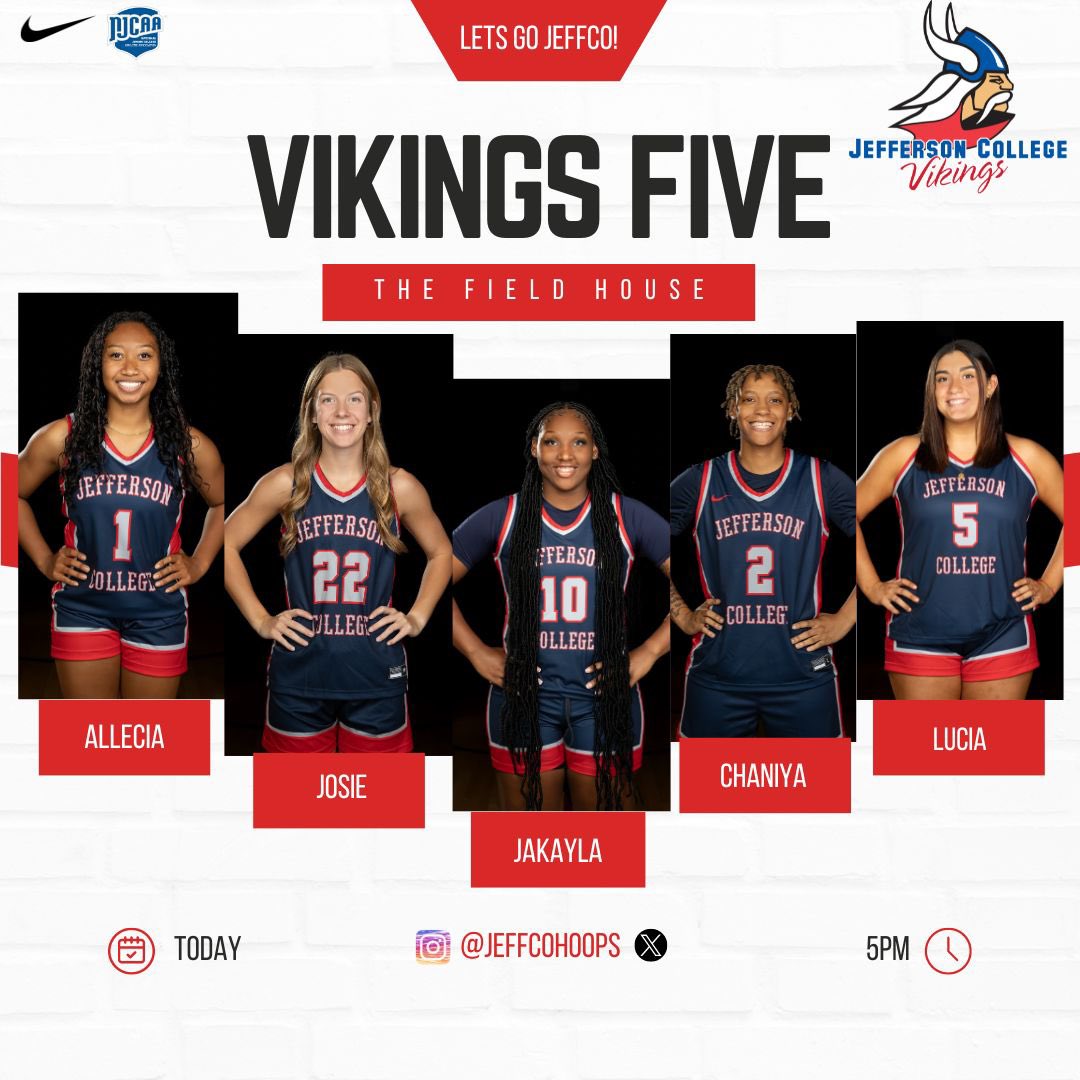 JeffcoHoops's tweet photo. 🚨VIKING’S GAME DAY🚨
🏀It’s ShowTime!🏀

Women’s 🆚 Vincennes University
⏱️5pm
Men’s 🆚 Southeastern Illinois CC
⏰7pm

🎯 The Field House
📺 Watch the live action! https://t.co/Jxtdsi5yz2

Let’s go Vikings! #ProtectTheShip #RebuildTheShip 🏆🔥 https://t.co/P00UDcMbP2