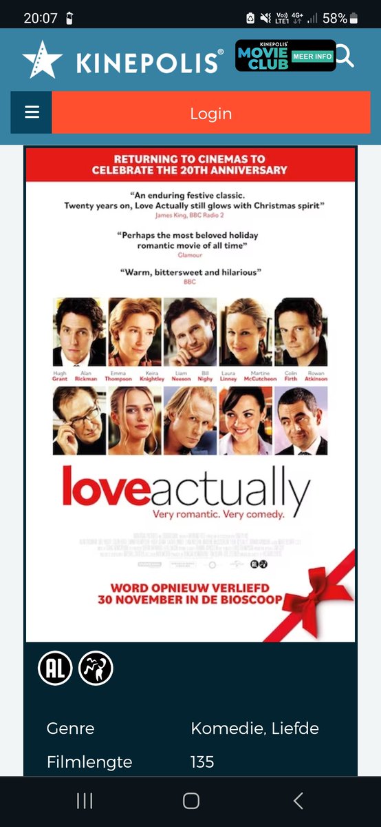 prutsemie99's tweet photo. @Kinepolis Hi, gaan jullie de re-release van Love Actually ook in België voorzien? Ik kijk er echt naar uit en ben al elke week aan het checken om tickets te boeken
  🥺
👉👈 https://t.co/XrwZaBQTOG