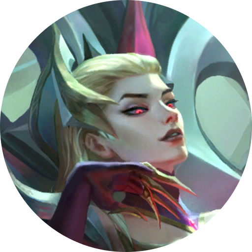 evelynn (league of legends) blonde hair solo 1girl parted lips bangs red eyes long hair  illustration images