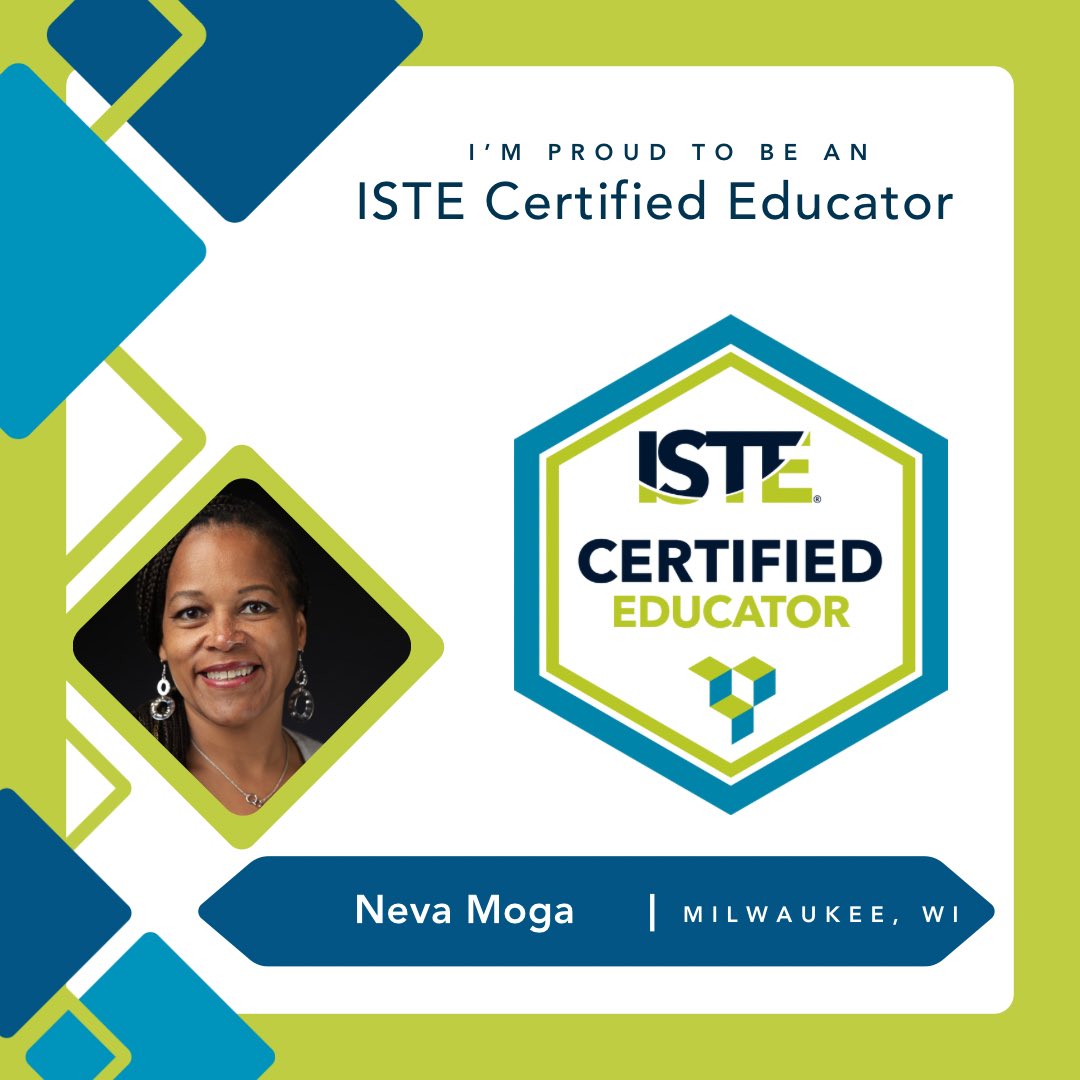 I AM OFFICIALLY an ISTE Certified Educator! This process has allowed me to deepen my understanding of the standards and intentionally apply them in my work. 

I am excited to join this community of almost 2K educators worldwide.
#ISTECert @isteofficial <a href="/atilamrac/">Carmalita Seitz</a>