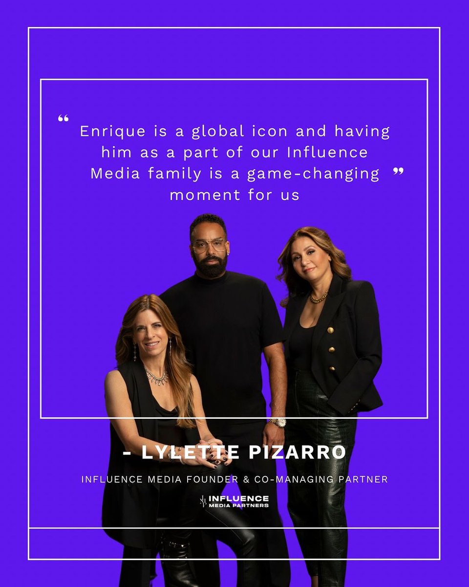 🚨| BREAKING:
Enrique Iglesias signs with Influence Media Partners! ✍🏼 

🔹This partnership includes the rights management of recordings spanning the length of his professional career along with Name, Image, and Likeness ("NIL") rights to expand future licensing opportunities,