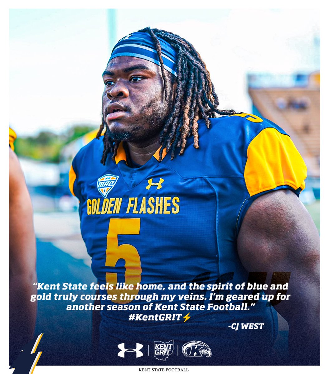 All-Conference DT - @CJWEST50 - Ready to continue tackling anything that comes his way. 💪 #KentGRIT⚡️