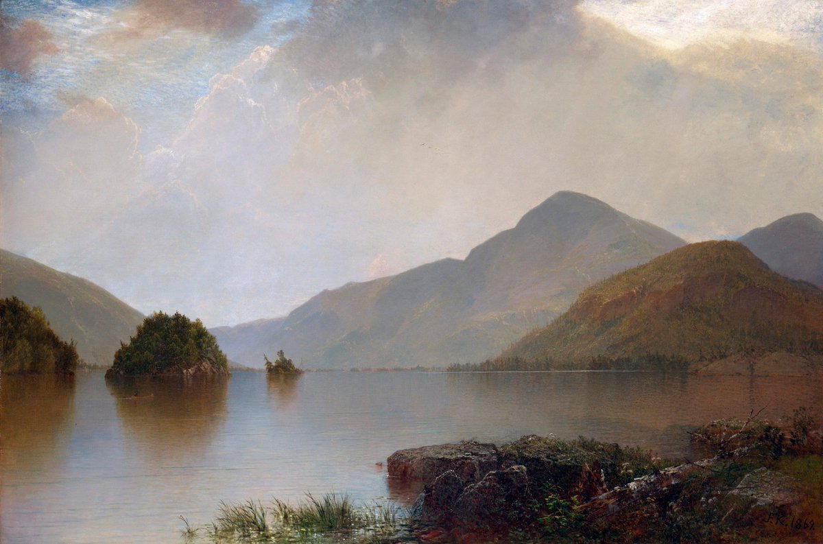 Lake George by John Frederick Kensett, 1869.
#hudsonriverschool #landscape