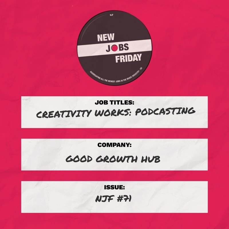 🚨 NEW JOB ALERT 🚨 CREATIVITY WORKS: PODCASTING 🏢 @GGHub__ 📍 London 👉 bit.ly/NJFUK71 #ukmusicjobs #ukmusicindustry #musicjobsuk