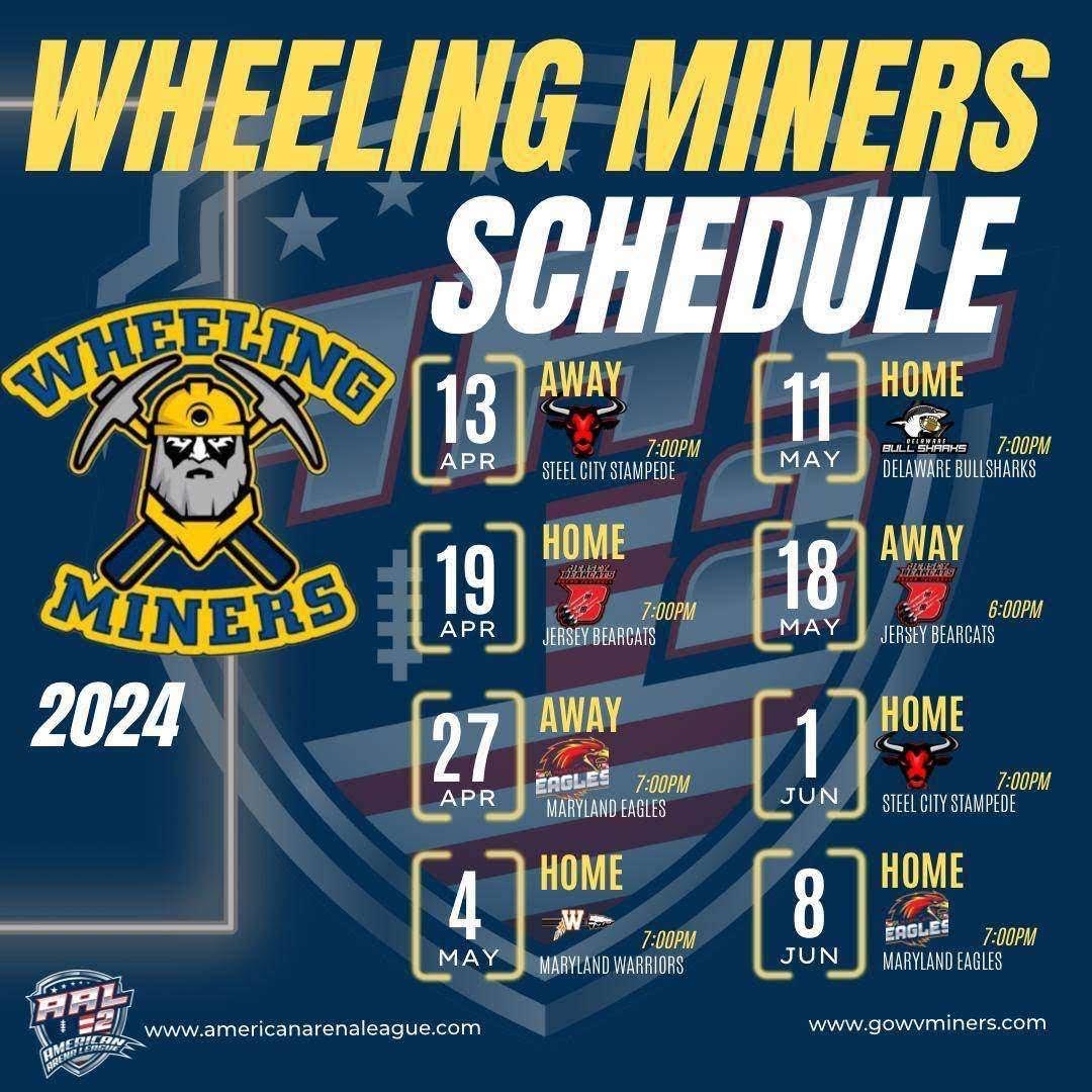 Lets go! Our official schedule is out right now and we are ready to bring a championship back to the city of Wheeling! Go Miners
