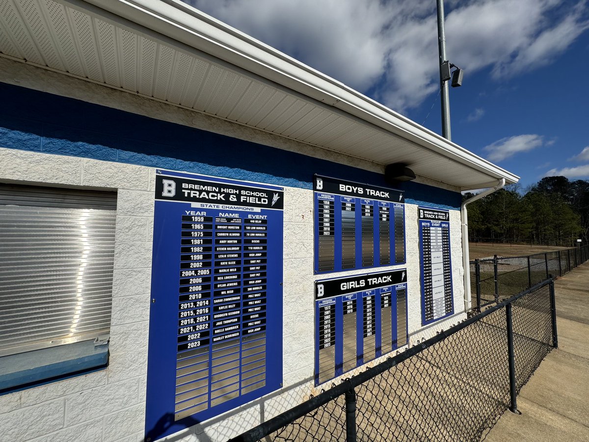 Bremen High School Track Record Boards are finally up! <a href="/BremenCS/">Bremen City Schools</a> <a href="/ProCalSalesGal/">Mandy Boling</a> <a href="/BSNSPORTS_GA/">BSN SPORTS Georgia</a>