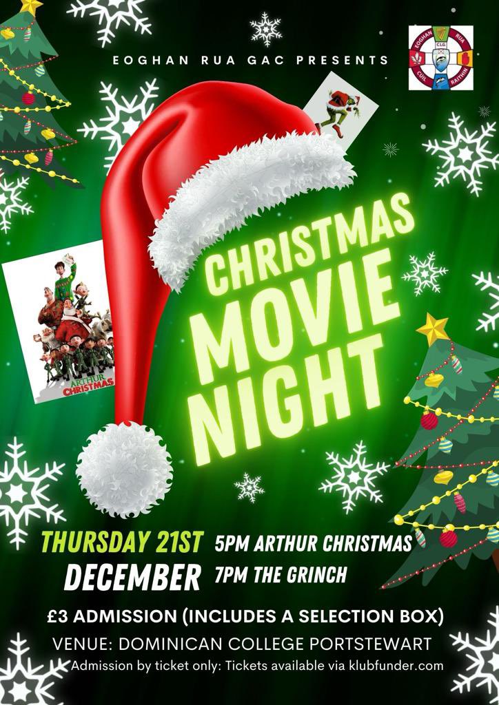 🎅🏼🎄Christmas Movie Night 🎄🎅🏼 Don’t miss our Christmas Movie Night 2023! Thursday 21st December in Dominican College!