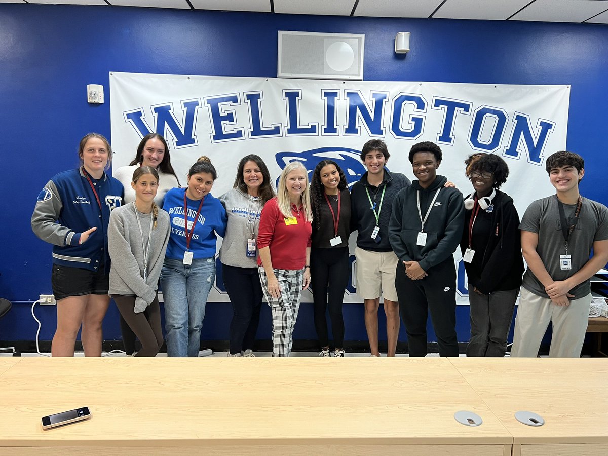 Huge THANK YOU to Mayor Anne Gerwig for jumping in and collaborating with the WHS Principal’s Leadership Council on increasing positive student relations and voice!  <a href="/WellingtonHSFL/">Wellington High School</a> <a href="/Wellingtonflgov/">Wellington Florida</a> <a href="/pbcsd/">The School District of Palm Beach County</a>