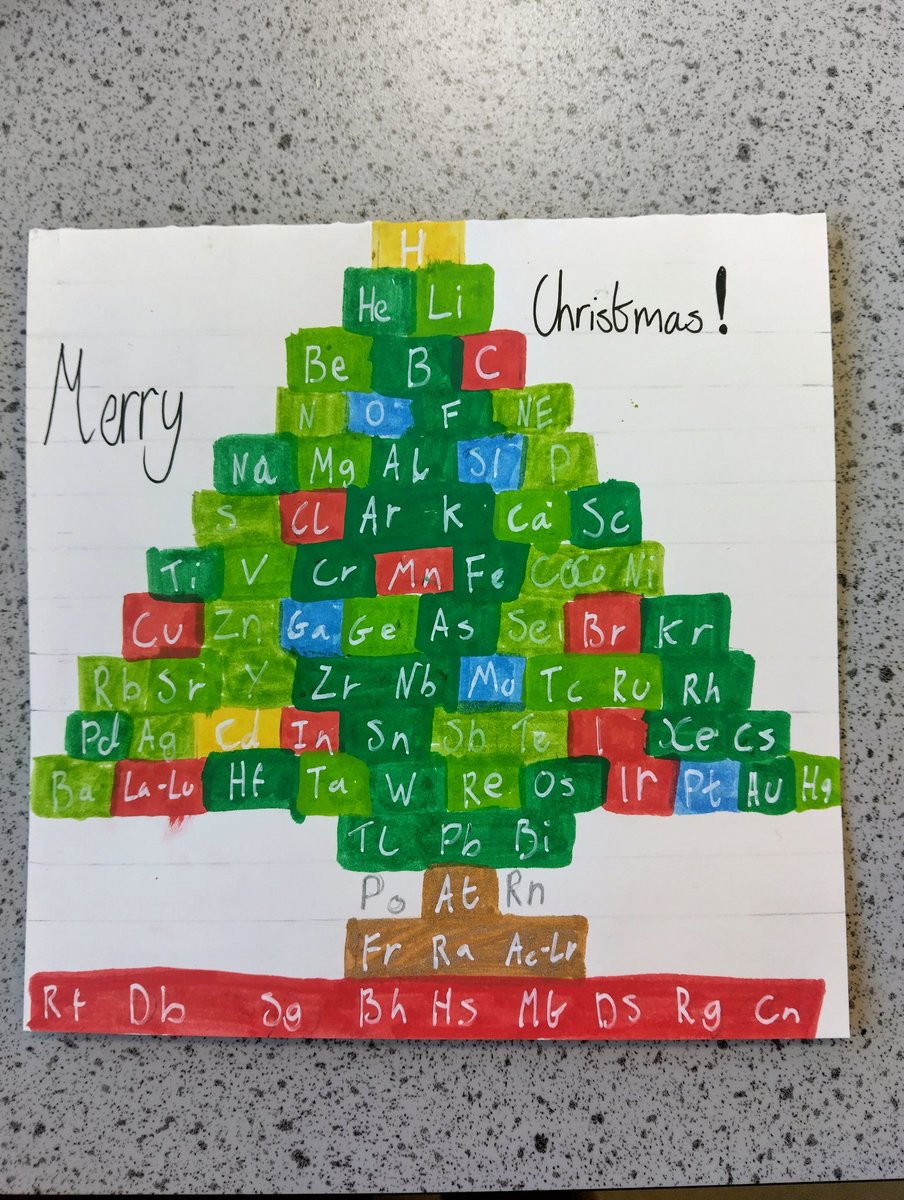 I got this beautiful, handmade Christmas card today from a student. I love it! Chemistree🎄❤️
