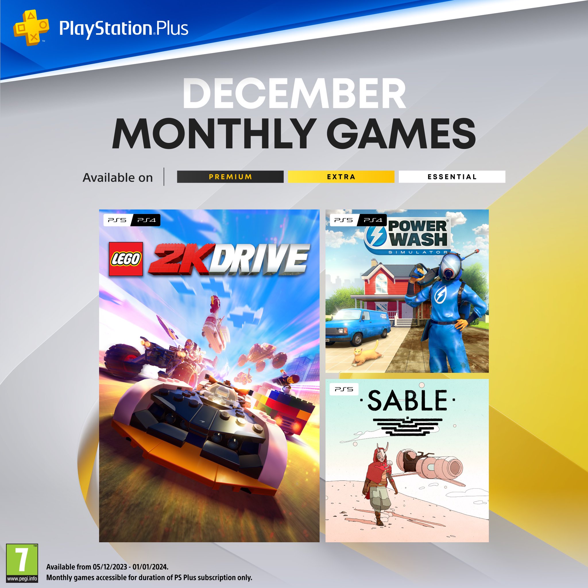 Giochi mensili PlayStation Plus di dicembre: Lego 2K Drive, Powerwash  Simulator, Sable – Il Blog Italiano di PlayStation