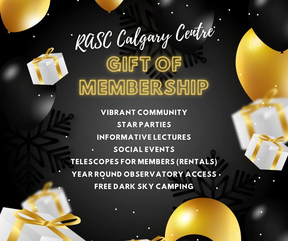 CalgaryRASC's tweet image. It’s that time of year to spread some holiday cheer! Have someone in your life that loves space and science? 

Give the Gift of RASC Membership by clicking the link in our bio! 🎁🎄💫