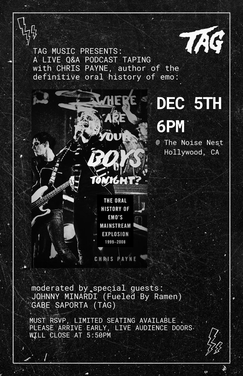 Last night I chatted WHERE ARE YOUR BOYS TONIGHT with the scholars <a href="/GabrielSaporta/">Gabe Saporta</a> &amp; @johnnyminardi. Topics include the Lifetime Decaydance album, Johnny listing all the bands that Alkaline Trio came from, the Manville Elks Lodge. Video podcast up soon 🖤